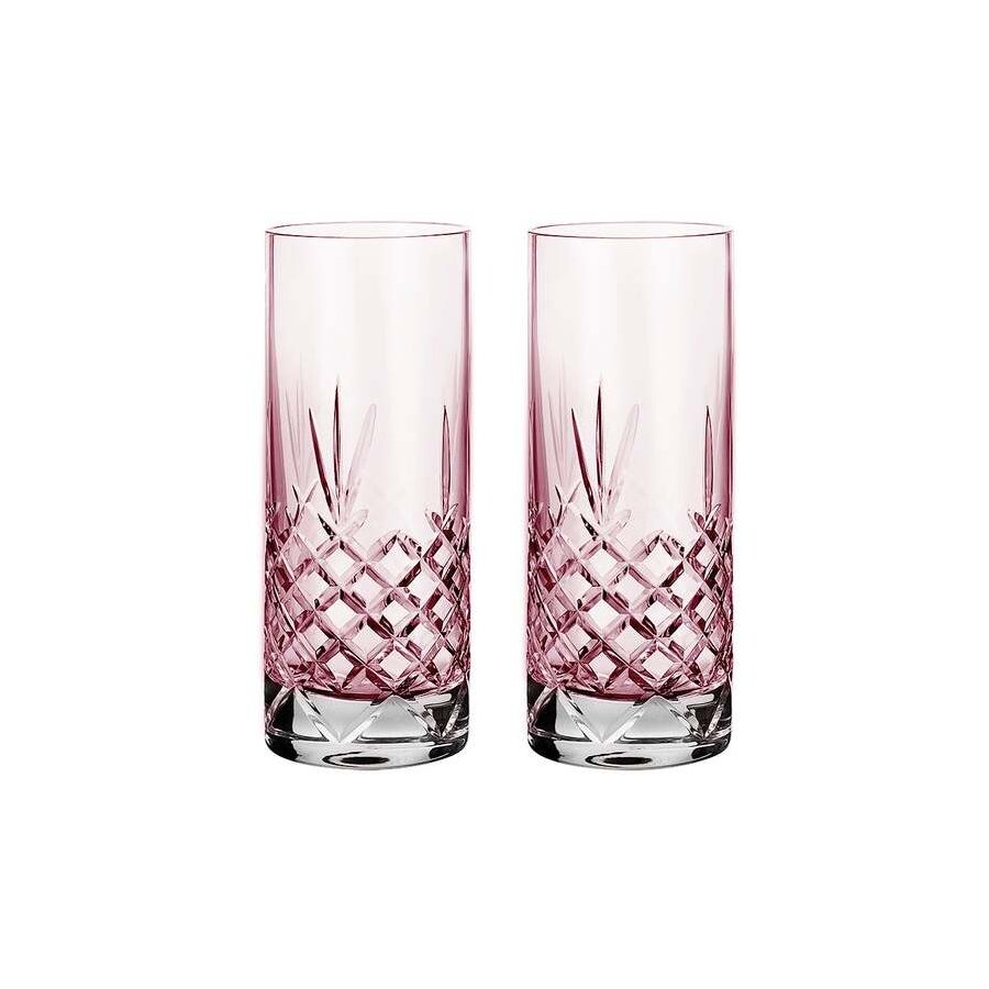 Frederik Bagger Crispy Highball Trinkglas 2er Set. 37 cl, Topas/Rosa