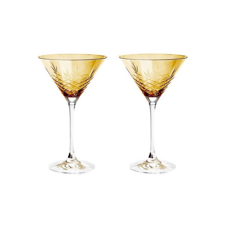 Frederik Bagger Crispy Cocktailglas 2er Set. 22 cl, Citrin/Bernstein