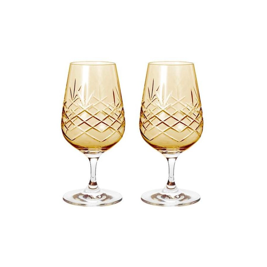 Frederik Bagger Crispy Mate Bierglas 2er Set. 36 cl, Citrin/Bernstein