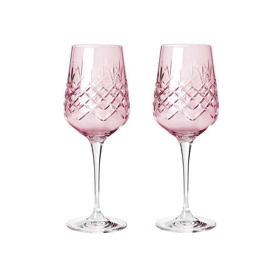 Frederik Bagger Crispy Madame Weiweinglas 2er Set. 35 cl, Topas/Rosa