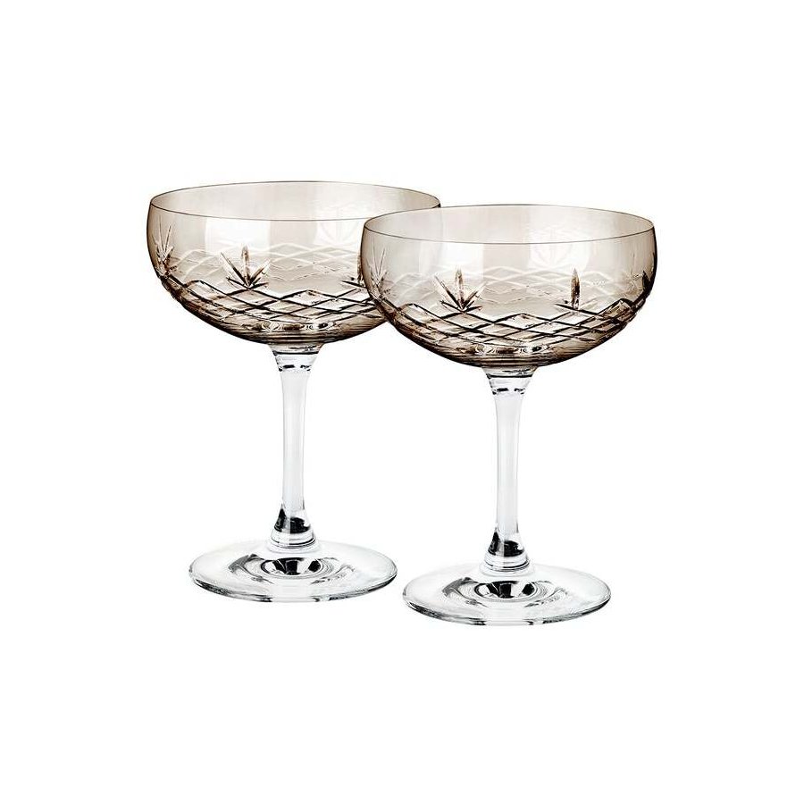 Frederik Bagger Crispy Gatsby Champagnerschale 2er Set. 30 cl, Copal/Braun