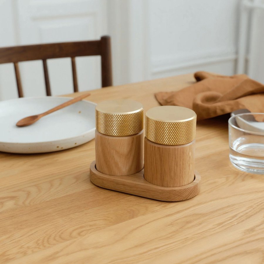 GEJST Sina Salz- und Pfeffermhle, Eiche/Messing