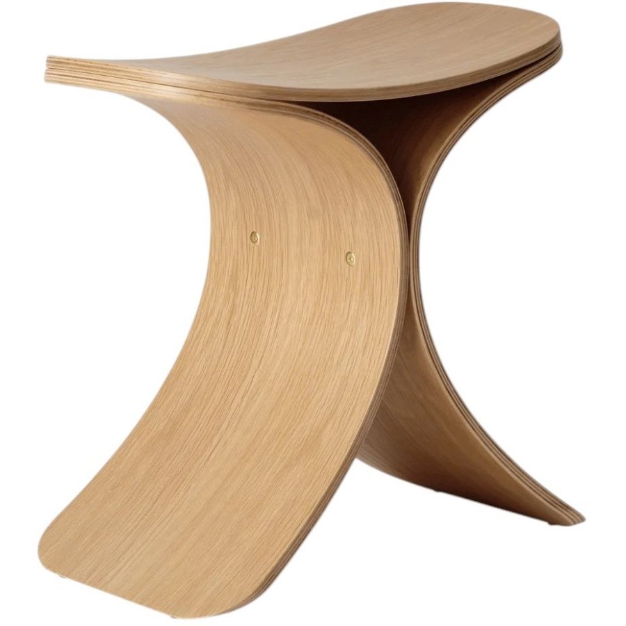 GEJST Luno Hocker H45 cm, Hell Eiche/Leder