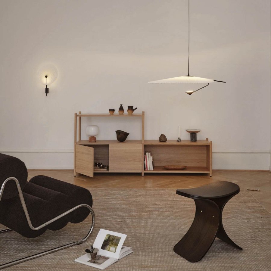 GEJST Luno Hocker H45 cm, Dunkle Eiche/Textil