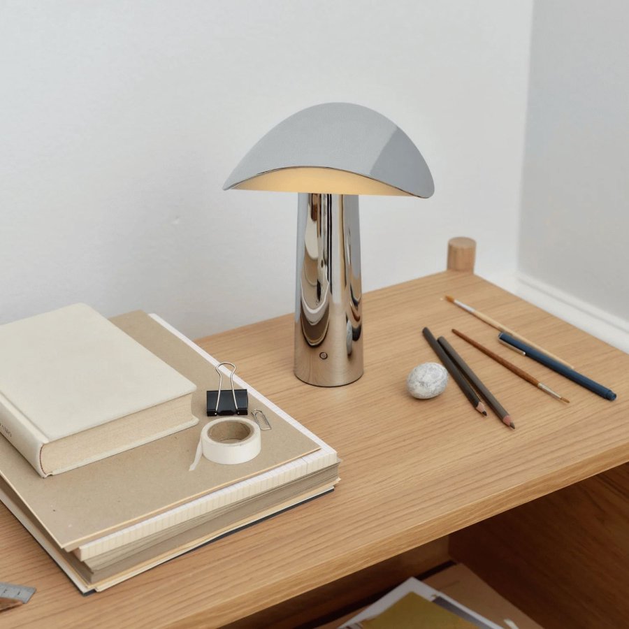 GEJST Lium Akku-Tischlampe H22,5 cm, Chrom