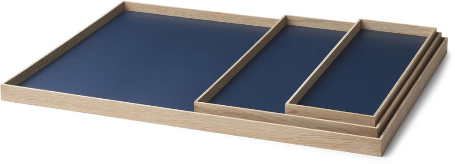 GEJST Frame Tablett 34 cm, Eiche/Blau