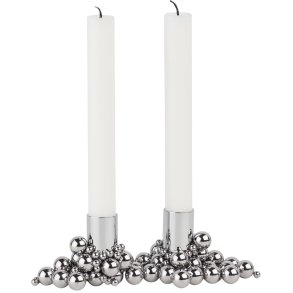 GEJST Molekyl 2 Kerzenhalter H3,3 cm, Chrom