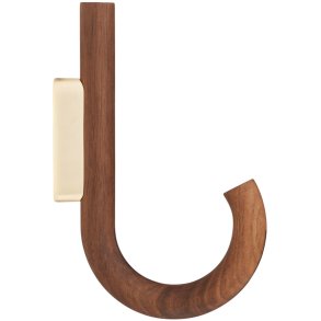 GEJST Hook Kleiderhaken 19 cm, Walnuss/Messing