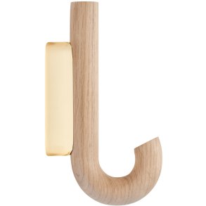 GEJST Hook Kleiderhaken 13,3 cm, Eiche/Messing