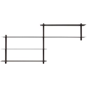 GEJST Nivo Wandregale B 118 cm, Schwarze Esche/Schwarz