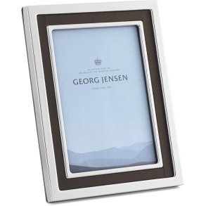 Georg Jensen Manhattan Bilderrahmen 7x9 cm, Blankstahl/Leder