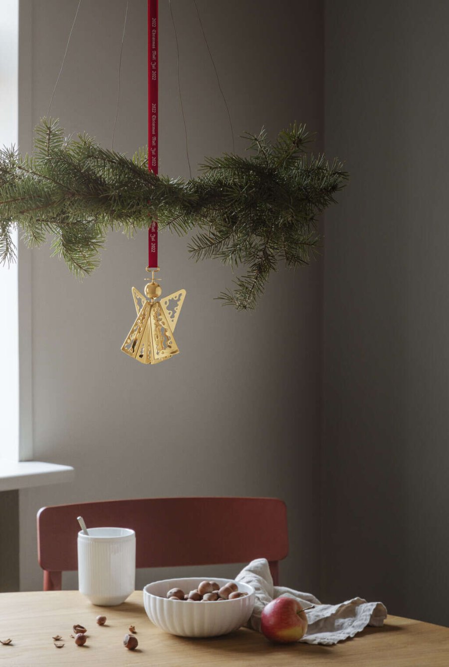 Georg Jensen Weihnachtsmobile Engel mit Spitze 2022, Vergoldet