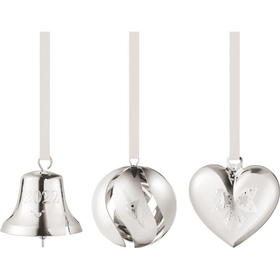 Georg Jensen Gaves�t m. Klokke, Kugle og Hjerte 2022, Paladium