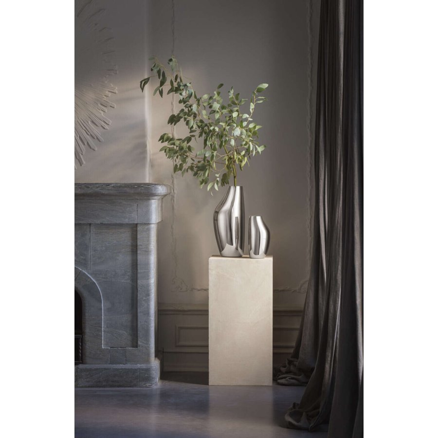 Georg Jensen Sky Vase H27 cm, Stahl glänzend