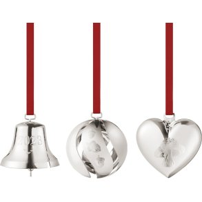 Georg Jensen Geschenkset mit Glocke, Kugel und Herz 2023, Palladium