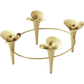 Georg Jensen Bloom Lysestage H15 cm, Guldbelagt