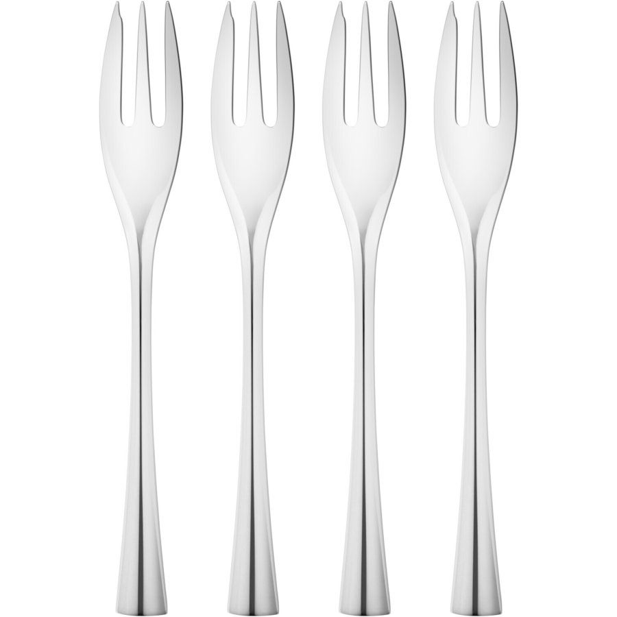 Georg Jensen Cobra Kuchengabeln 4er Set, Stahl glnzend