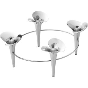 Georg Jensen Bloom Lysestage H15 cm, Blankt Stål