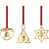 Georg Jensen Minature Ornamentst Hjerte, Tr & Stjerne, Guldbelagt