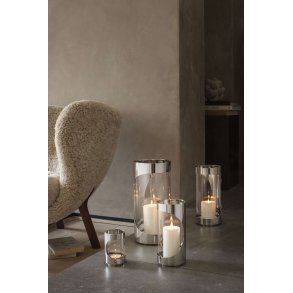 Georg Jensen Chrome Contours Fyrfadsstage H12 cm, Blankt Stål