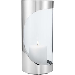 Georg Jensen Chrome Contours Stumpenkerzenhalter H28 cm, Blankstahl