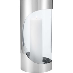 Georg Jensen Chrome Contours Stumpenkerzenhalter H34 cm, Blankstahl