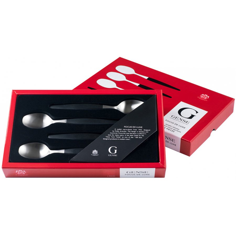 Gense Focus de Luxe Dessertske 4 stk, Sort/Mat Stl