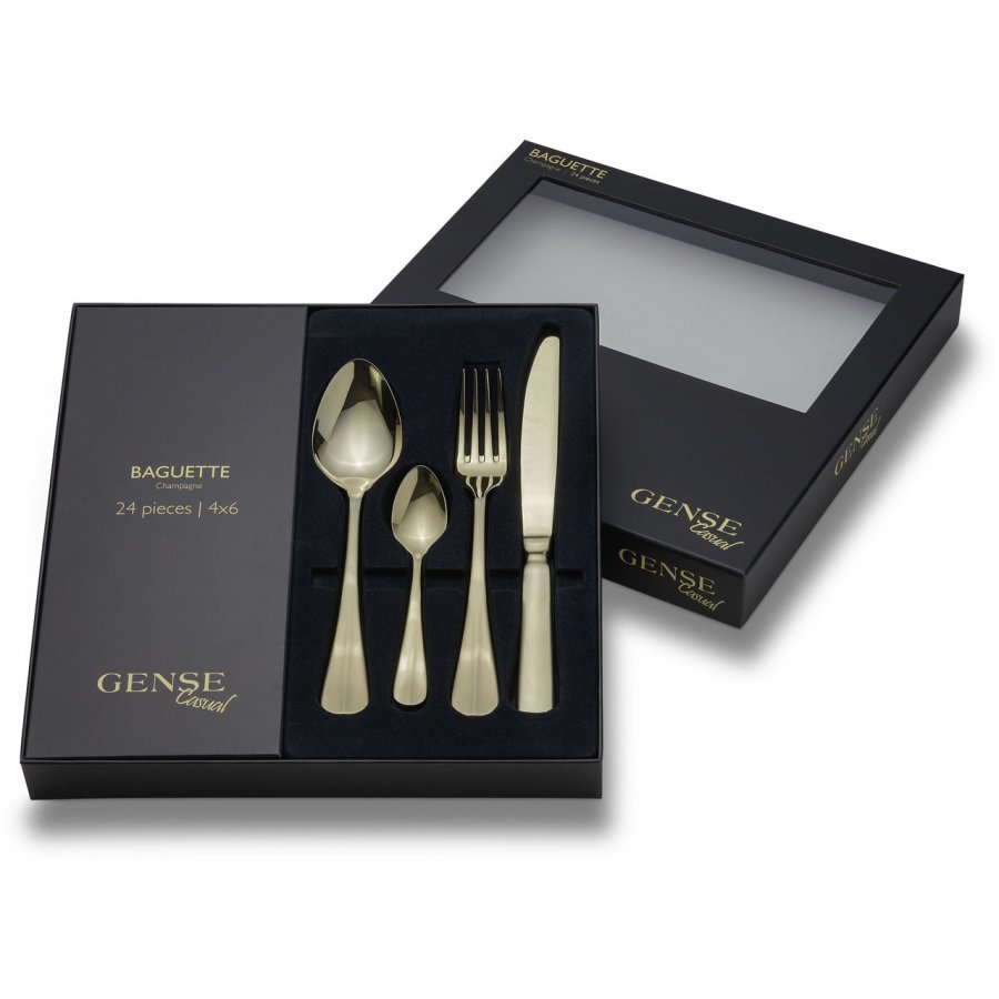 Gense Baguette Champagne Bestikst 24 Dele, Gylden