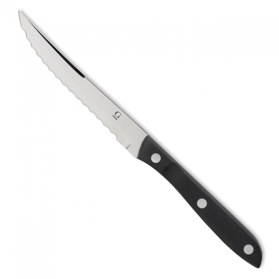 Gense Old Farmer Black Steakkniv, Sort/Stl