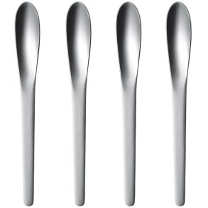 Georg Jensen Arne Jacobsen Kaffeskeer 4 stk, Mat Stål