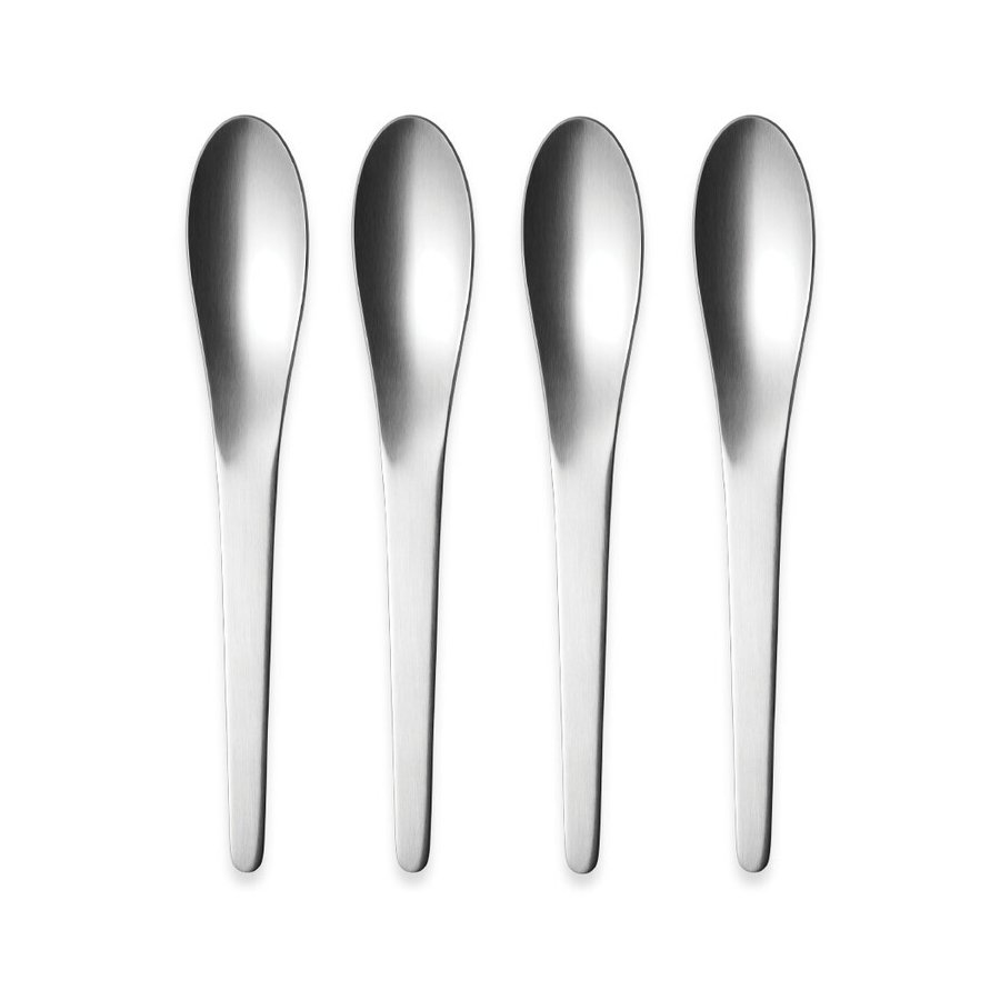 Georg Jensen Arne Jacobsen Dessertlöffel 4er Set, Stahl Matt