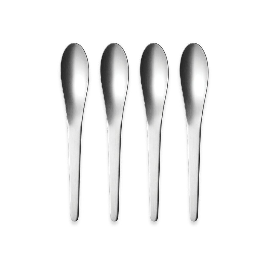 Georg Jensen Arne Jacobsen Teelöffel 4er Set, Stahl Matt