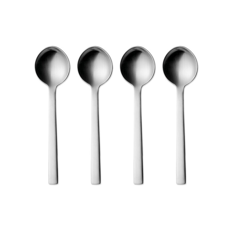 Georg Jensen New York Dessertlöffel 4er Set, Stahl Matt