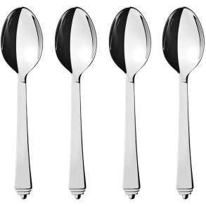 Georg Jensen Pyramide Teelffel gro 4er Set, Blankstahl