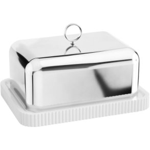 Georg Jensen Bernadotte Butterdose 14,7 cm, Wei