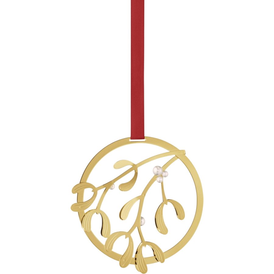 Georg Jensen Mistelzweig 9,5 cm, Vergoldet