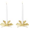 Georg Jensen Kerzenhalter 2er Set H3,7 cm, Vergoldet
