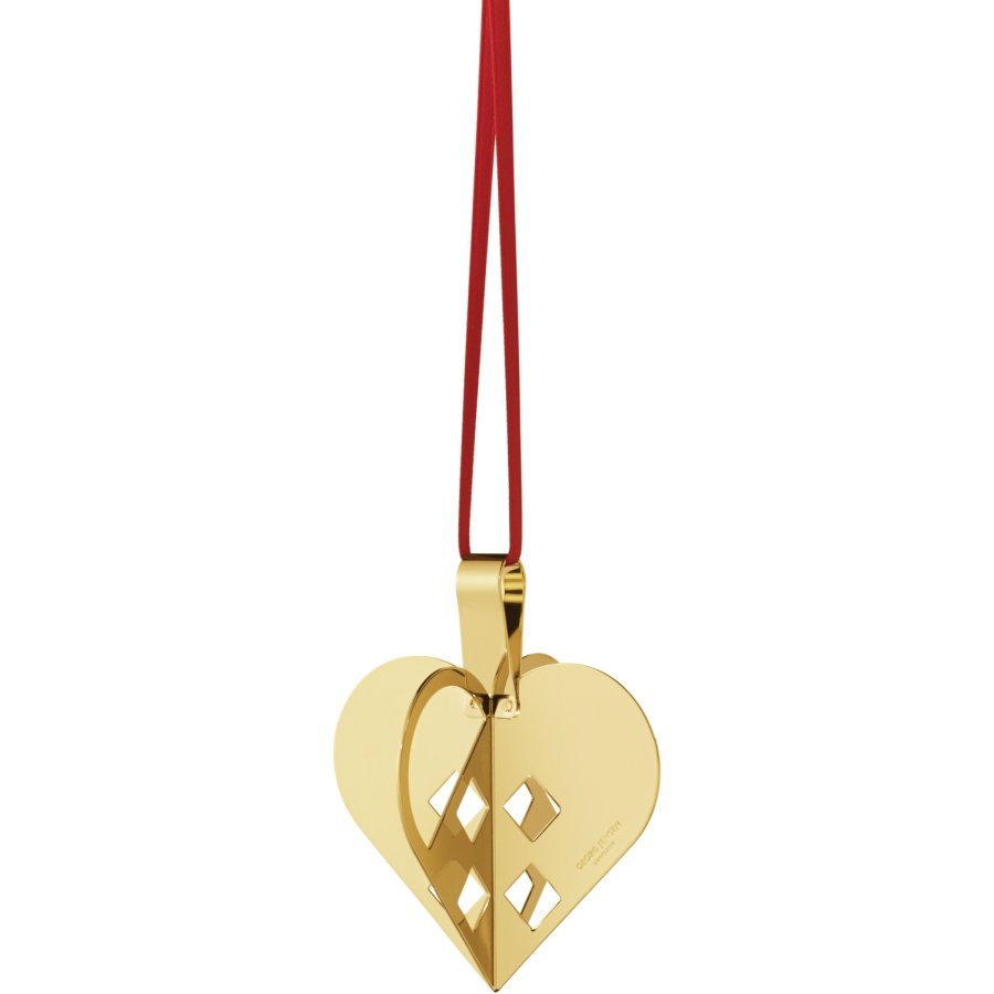Georg Jensen Julehjerte 6,3 cm, Guldbelagt