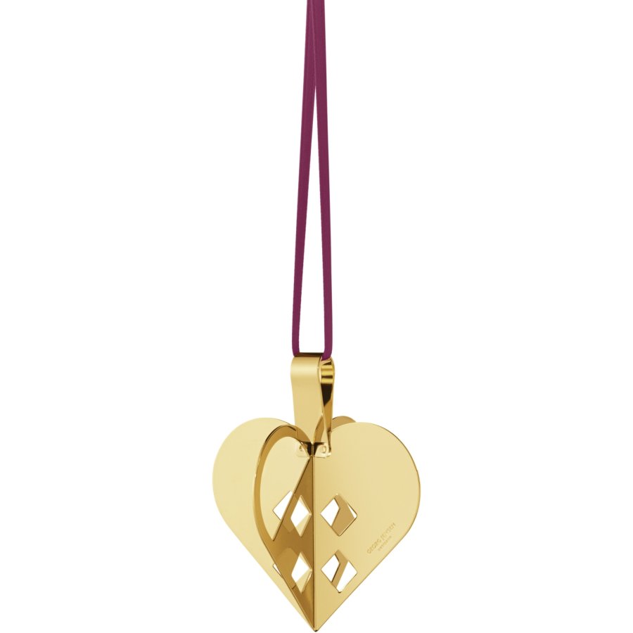 Georg Jensen Julehjerte 6,3 cm, Guldbelagt