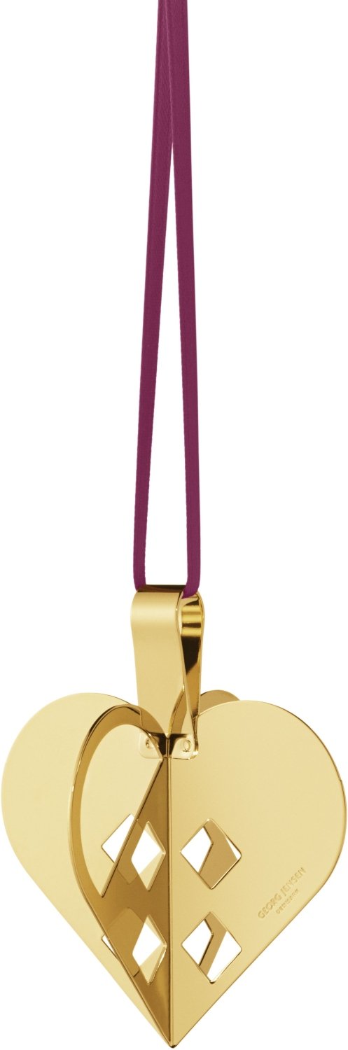 Georg Jensen Julehjerte 6,3 cm, Guldbelagt
