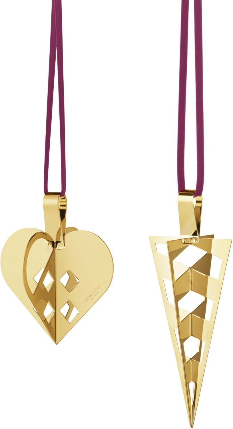 Georg Jensen Ornamentst Krmmerhus/Julehjerte, Guldbelagt