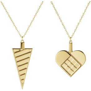 Georg Jensen Ornament-Set Weihnachtsherz/Tte, Vergoldet