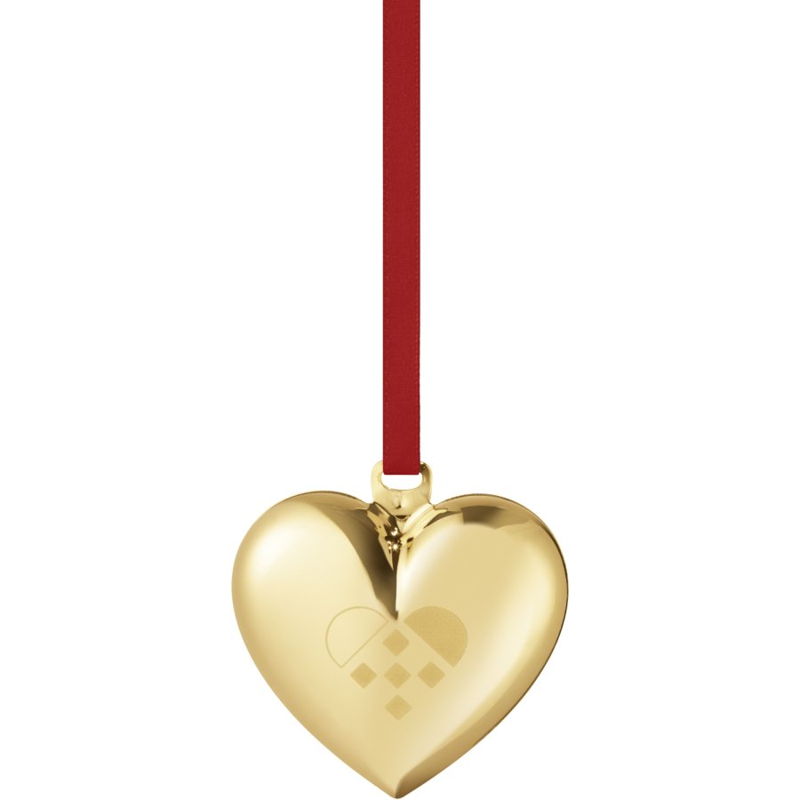 Georg Jensen Julehjerte 5,6 cm, Guldbelagt