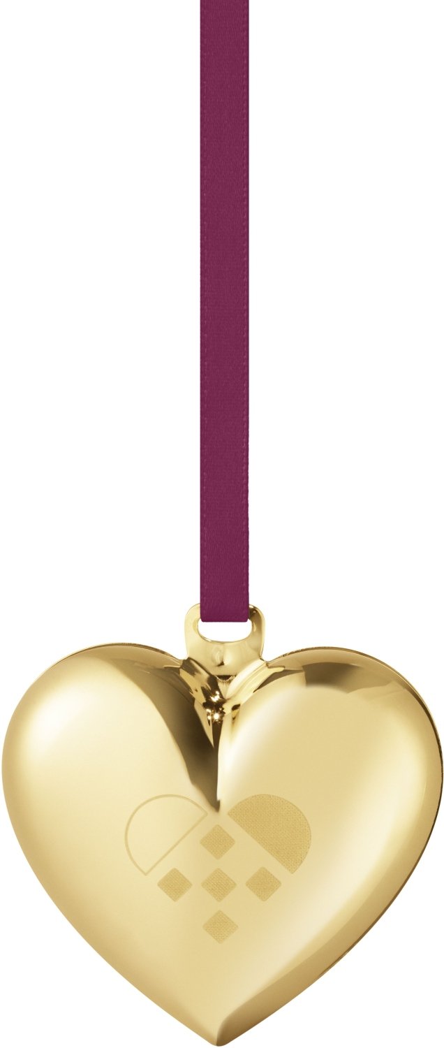 Georg Jensen Julehjerte 5,6 cm, Guldbelagt