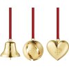 Georg Jensen Gavest m. Klokke, Kugle og Hjerte 3 stk, Guldbelagt