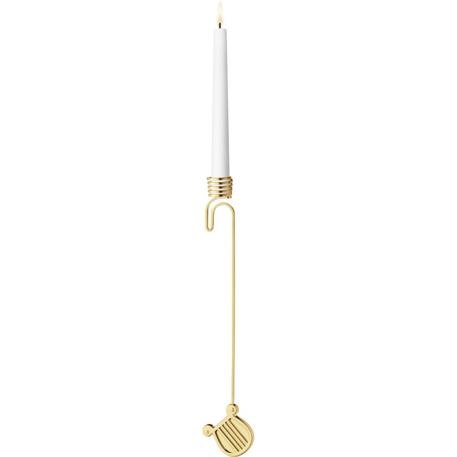 Georg Jensen Lyseholder Harpe 2026 H17,5 cm, Guldbelagt