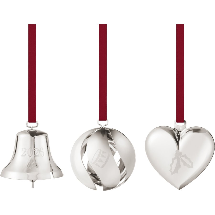 Georg Jensen Geschenkset mit Glocke, Kugel und Herz 2026, Palladium