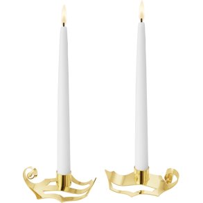 Georg Jensen Lysestage 10,8 cm, Guldbelagt