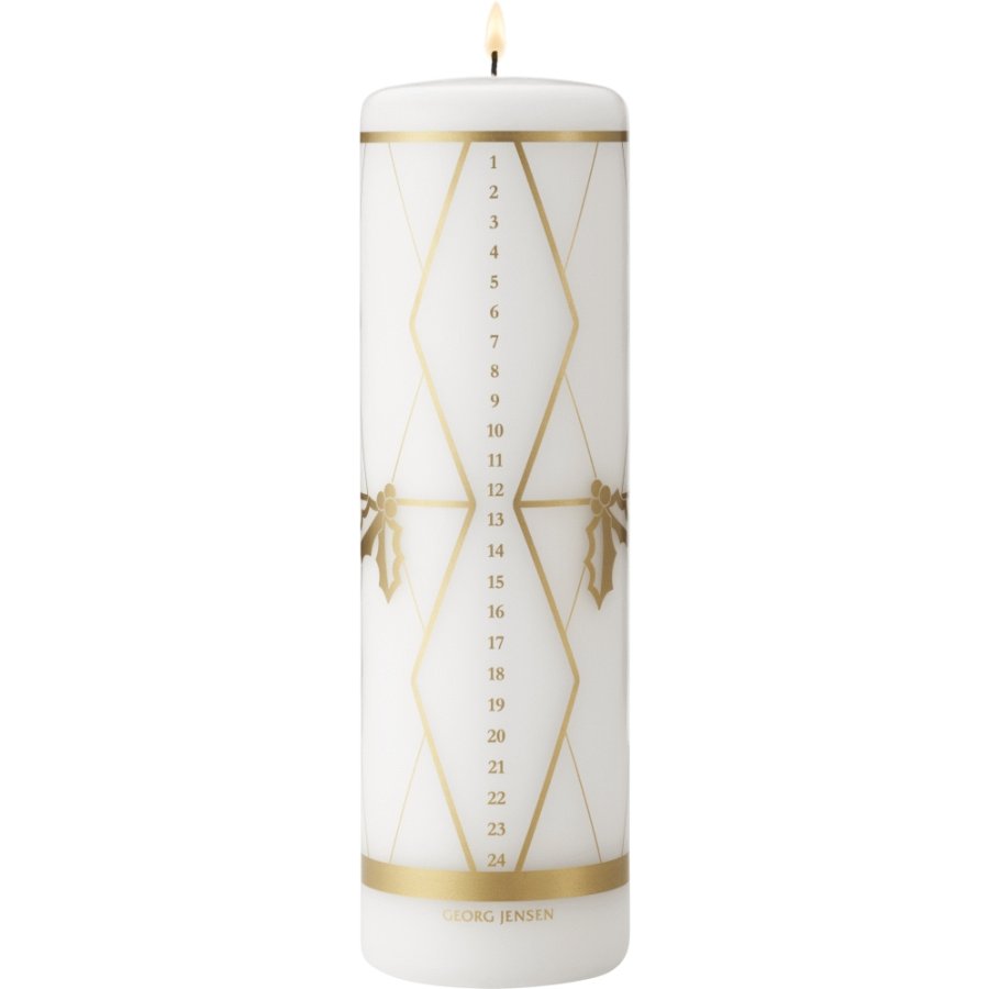 Georg Jensen Kalenderlys �6/H20 cm, Guld