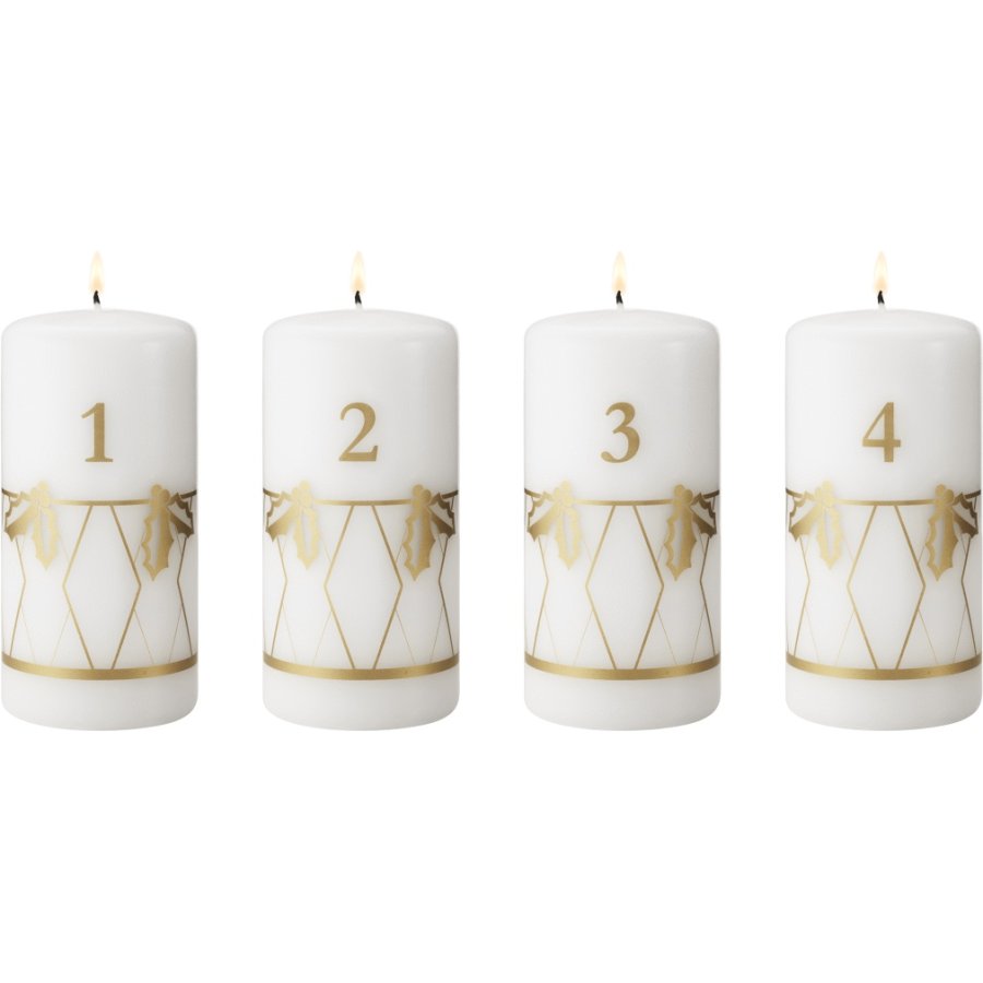 Georg Jensen Adventslys 4 stk �6/H12,5 cm, Guld